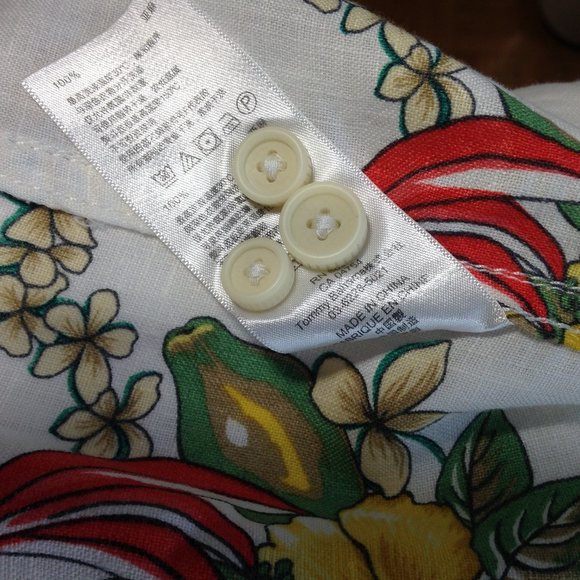 Tommy Bahama LONG SLEEVE Linen Shirt Reverse Print Tropical Fruit Floral NEW 2XL - Picture 8 of 10